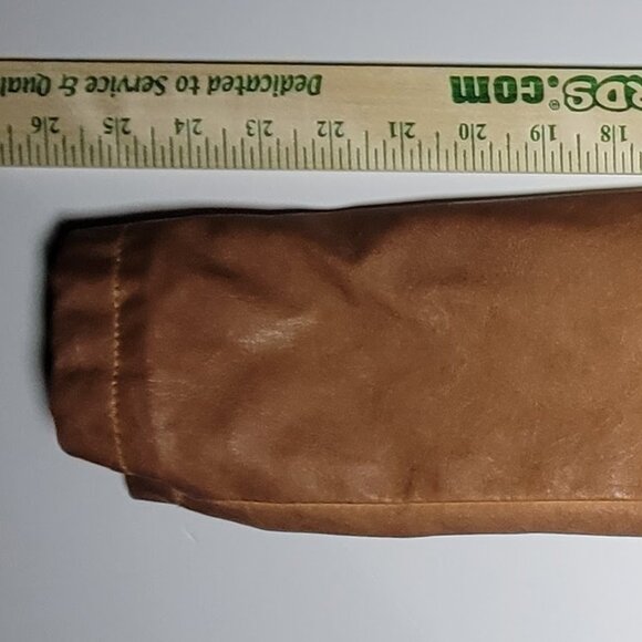 Blu Pepper Womens Brown Faux Leather Biker Jacket with Removable Hood Size Large - Picture 10 of 16